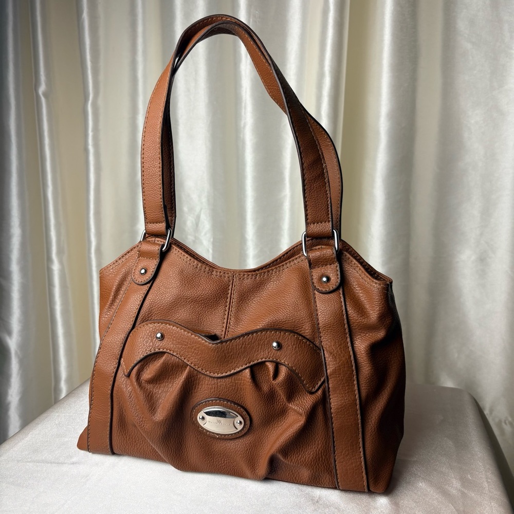Harve Bernard Brown Faux Leather Shoulder Bag